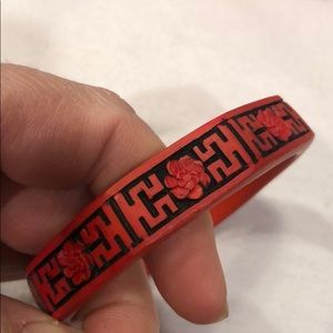 Red and Black Asian Inspired Bracelet